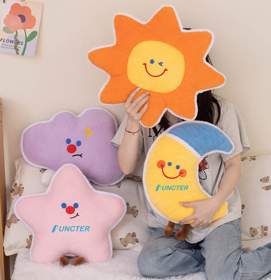 17.7" Personalized Unique Stuffed Pillow Toy Sun Star Moon Cloud Shaped Pillow