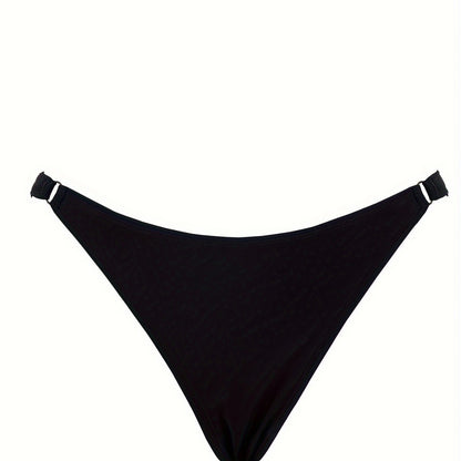 Two Piece Triangle Bikini Sets Sexy Push-up V Neck Bikini With Adjustable Spaghetti Shoulder Straps