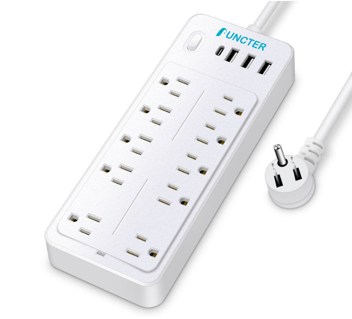 10 Outlets Surge Protector Power Strip w/ 3 USB Charging Ports