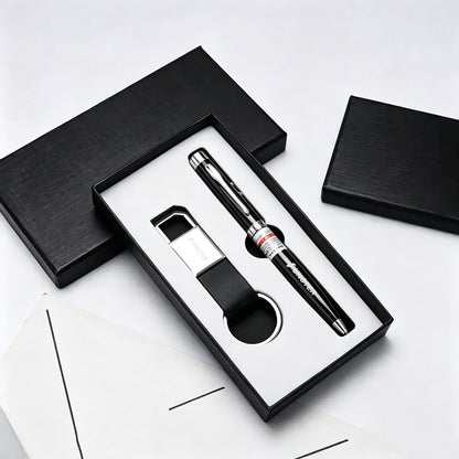 Multi Function Laser Pointer Retractable Ballpoint Pen W/ Keychain Gift Set