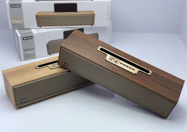Classic Look Wireless Speaker Long Square Shape Wood Speaker