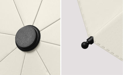 Windproof Solid Wood Handle Solid Color Three Fold Umbrella