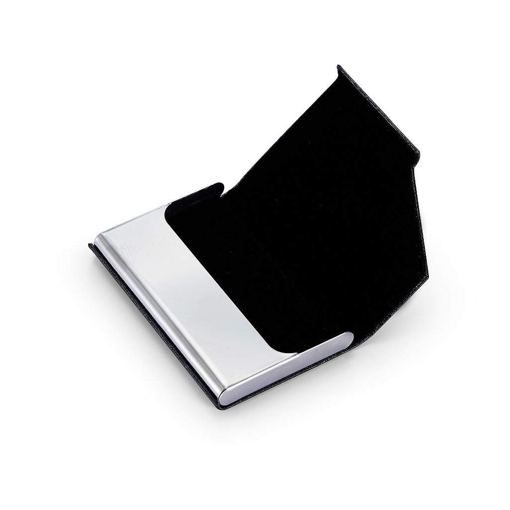 Business Card Cases PU Leather Name Card Holders Stainless Steel Multi Card Holders for Men Women