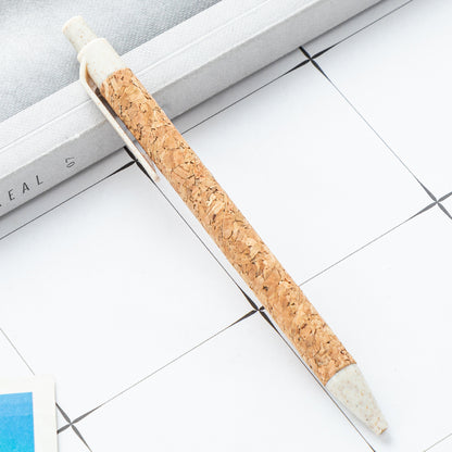 Cork Pen Eco Friendly Ballpoint Pen Recycled Wheat Straw Pen for Office, School