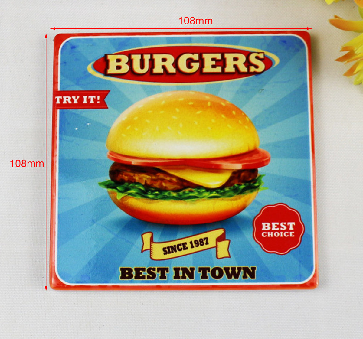 4.25" Square Ceramic Stone Cup Coaster