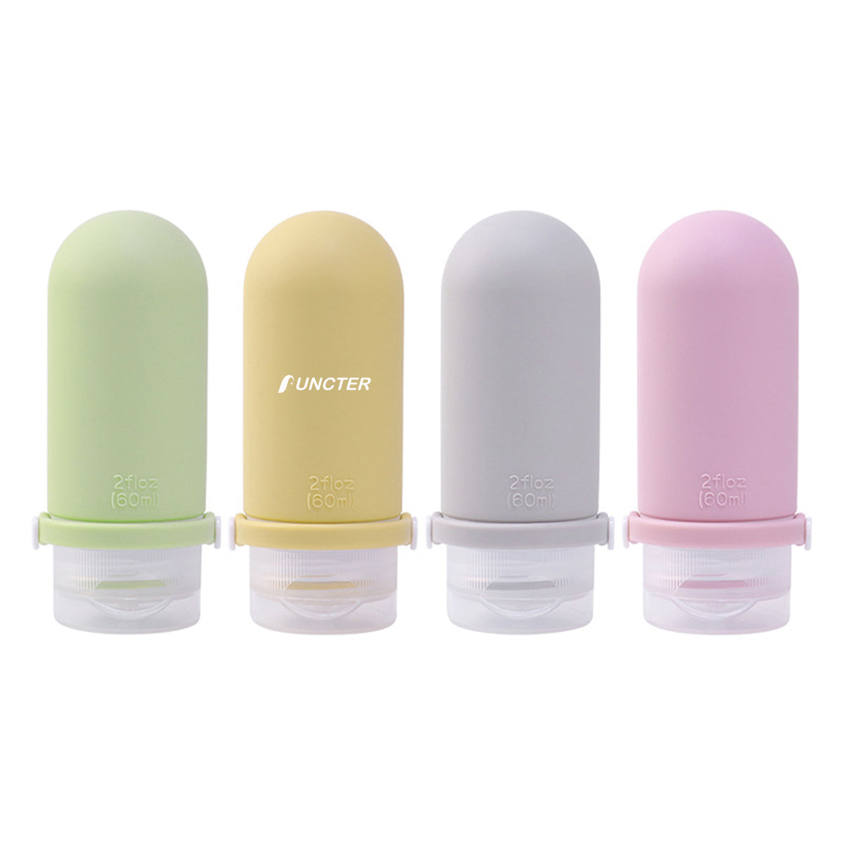 2 OZ Travel Bottles Set For Toiletries, Silicone Travel Shampoo and Conditioner Bottles (4 Pcs Set)