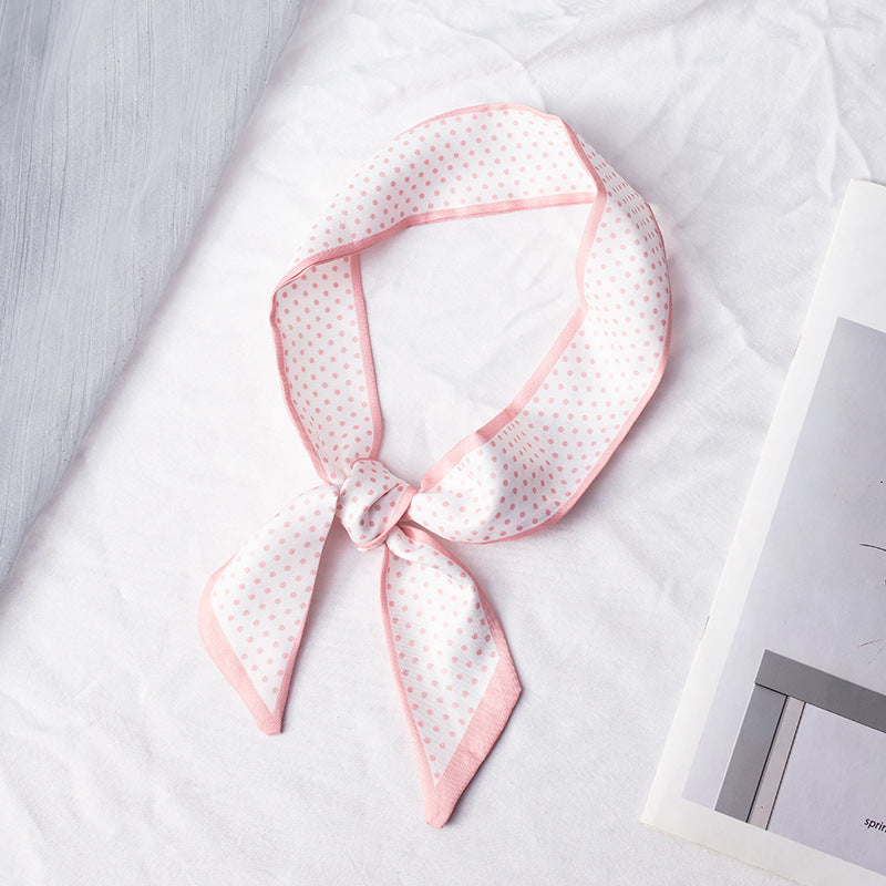 35" x 2" Full Custom Long Neckerchief Ribbon Scarf Hairband Handbag Wrap Scarf Neck Tie #1-Polka Dot