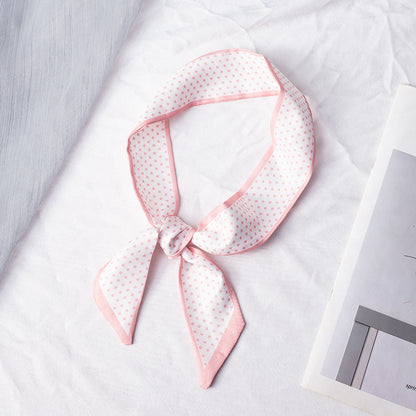 35" x 2" Full Custom Long Neckerchief Ribbon Scarf Hairband Handbag Wrap Scarf Neck Tie #1-Polka Dot