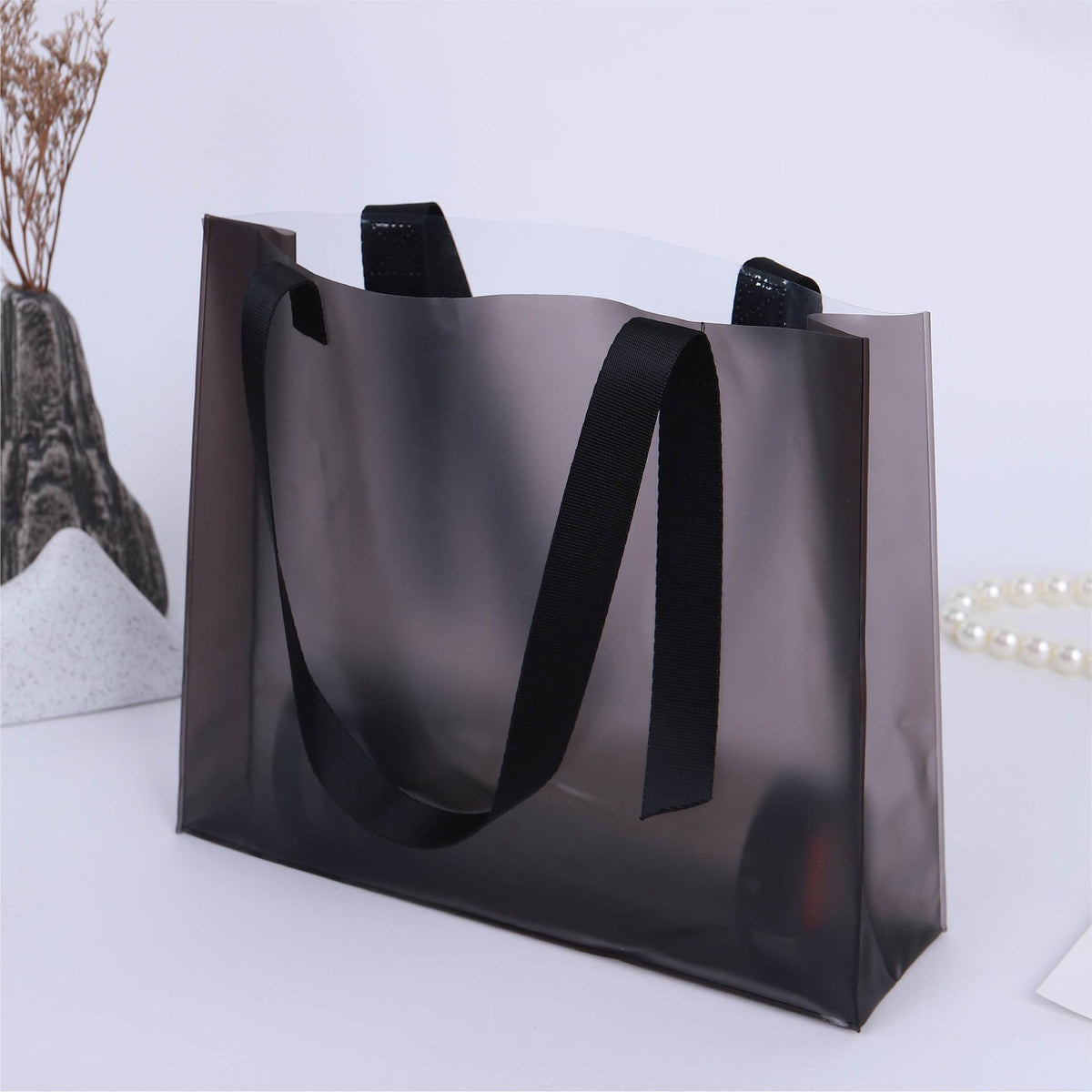 13.79 X11.43" Clear & Frosted PVC Tote Bag for Shopping