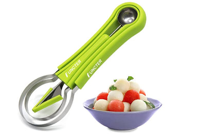 Carespot Melon Baller Scoop Set, 4" 1 Stainless Steel Melon Cutter Watermelon Scooper