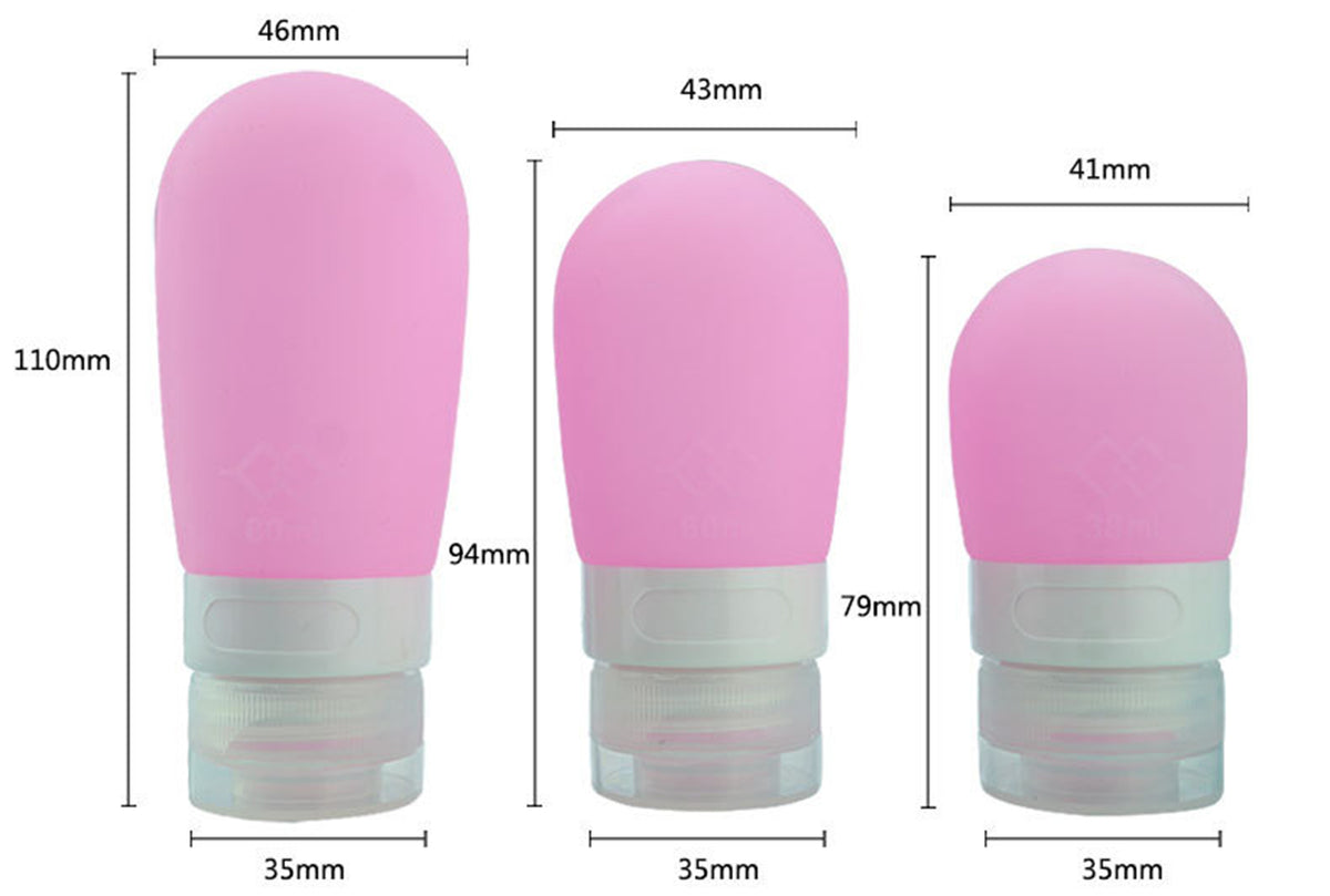 2OZ Travel Refillable Toiletry Bottles Set Travel Size Leak Proof Containers (4 Pcs Set)