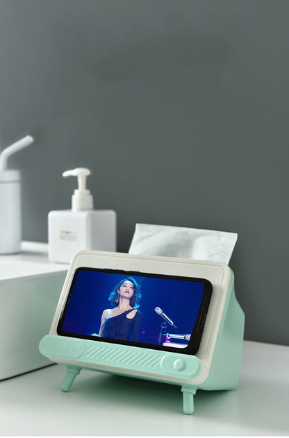 Tissue Box Holder with Phone Mount, Smart Phone Holder, Tissue Box Cover