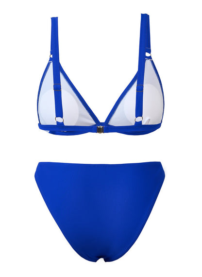 Two Piece Triangle Bikini Sets Sexy Push-up V Neck Bikini With Adjustable Spaghetti Shoulder Straps