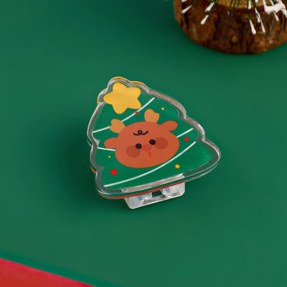 Christmas Acrylic Album Memo Clip Bag Binder Sealing Clip Food Bag Clamp-Two Sides Imprint