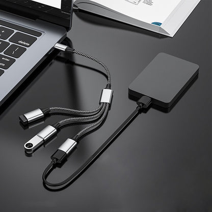 3" 1 USB Splitter w/0.5 m Cable, Portable USB Hub for Charging, Data Transfer, Laptop
