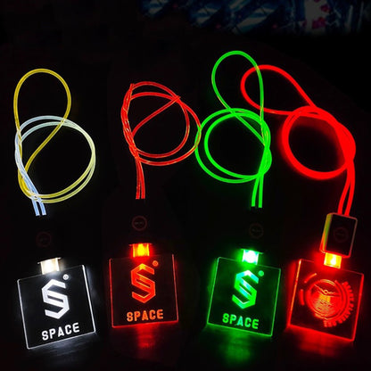 Custom Acrylic Light-Up LED ID Card Holder w/ Lanyard