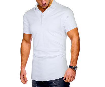 Men's Regular-fit Short-Sleeve Polyester Lapel Polo Shirt