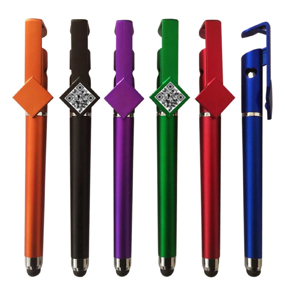 Metallic Pen Barrel Stylus Writing Pen Advertisement QR Code Pen Phone Holder