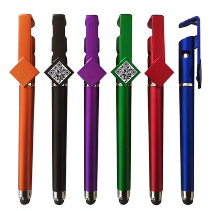 Metallic Pen Barrel Stylus Writing Pen Advertisement QR Code Pen Phone Holder