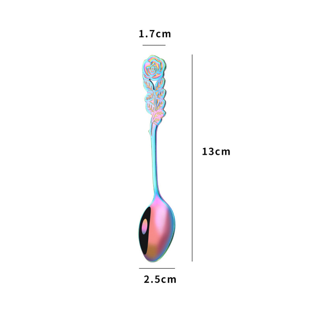 Coffee Spoons Stainless Steel Rose Handle Teaspoons Durable Dessert Spoons