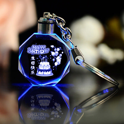 Crystal Keychain With 8 Corners Shape