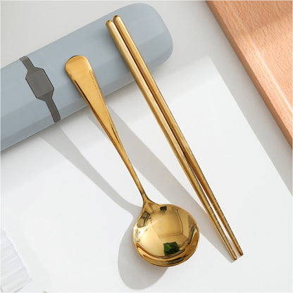 Travel Stainless Steel Chopsticks Spoon Cutlery Set