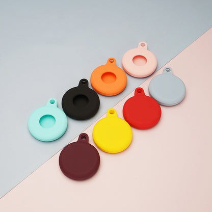 Circular Silicone KeyTag Tracker Case Access Card Sleeve Anti-Lost Protector Holder W/Silicone Strap