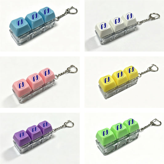 Three Key Mechanical Keyboard Key Button Shape Keychain Stress Relieving Keychain