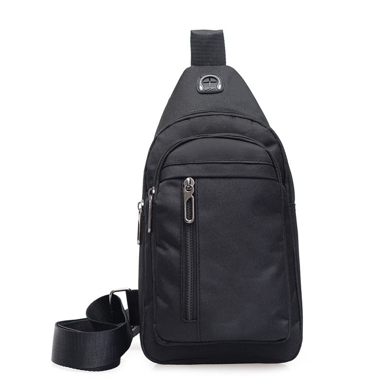 Sling Bag Chest Shoulder Backpack Travel Outdoors CrossBody Bags W/Earphone Hole