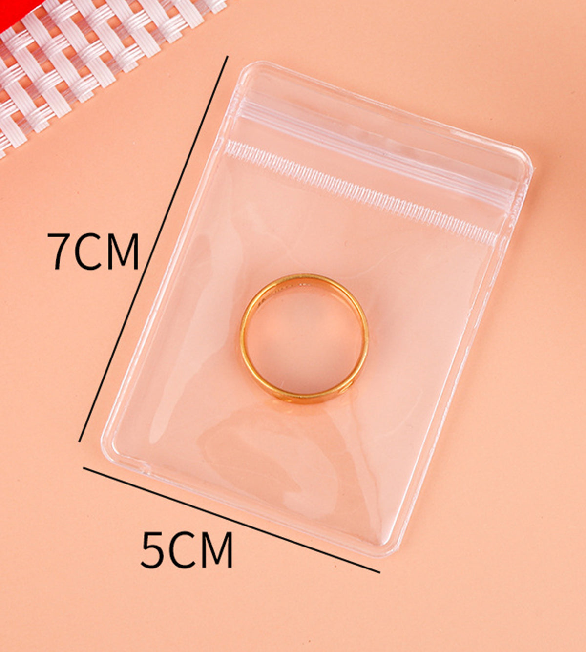 2 x 2.76" Clear PVC Transparent Zip Lock Jewelry Bag