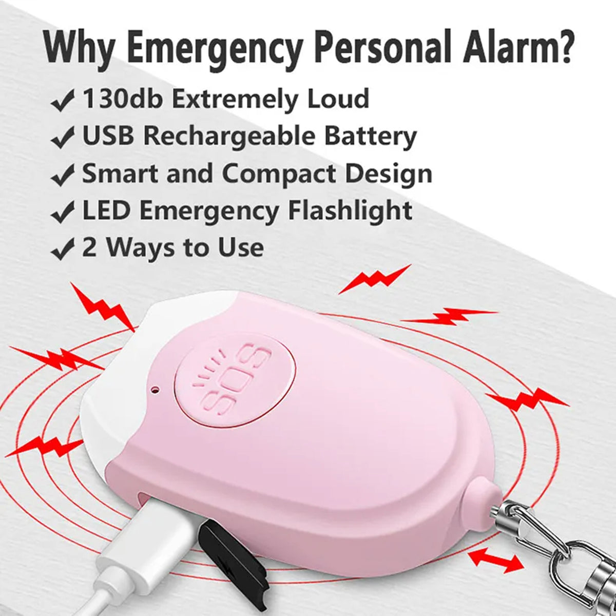 130dB Emergency Security Alarm SOS Alarm Keychain
