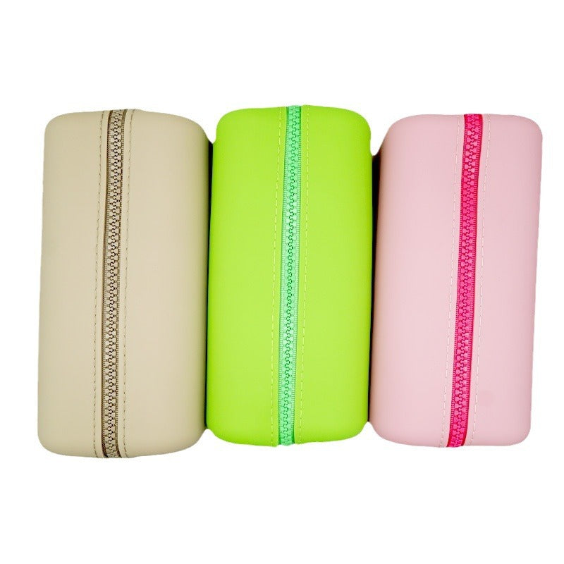Portable Water Resistant Silicone Zipper Makeup Bag Multi Purpose Gadget Organizer Bag