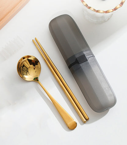 Travel Stainless Steel Chopsticks Spoon Cutlery Set