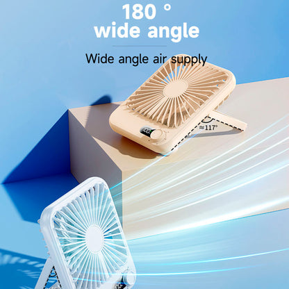 Summer Hot Rechargeable Desktop Fan Adjustable Angle 100 Speeds w/ LED Display Screen
