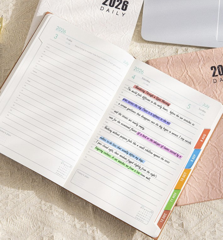 A5 PU Schedule Notebook 2026 Weekly & Monthly Planner Notebook