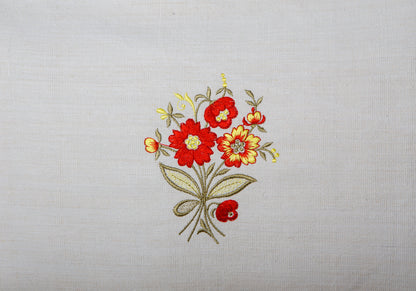 21.66 x 21.66" Embroidery Premium Square Linen Throw Pillowcase With Hidden Zipper