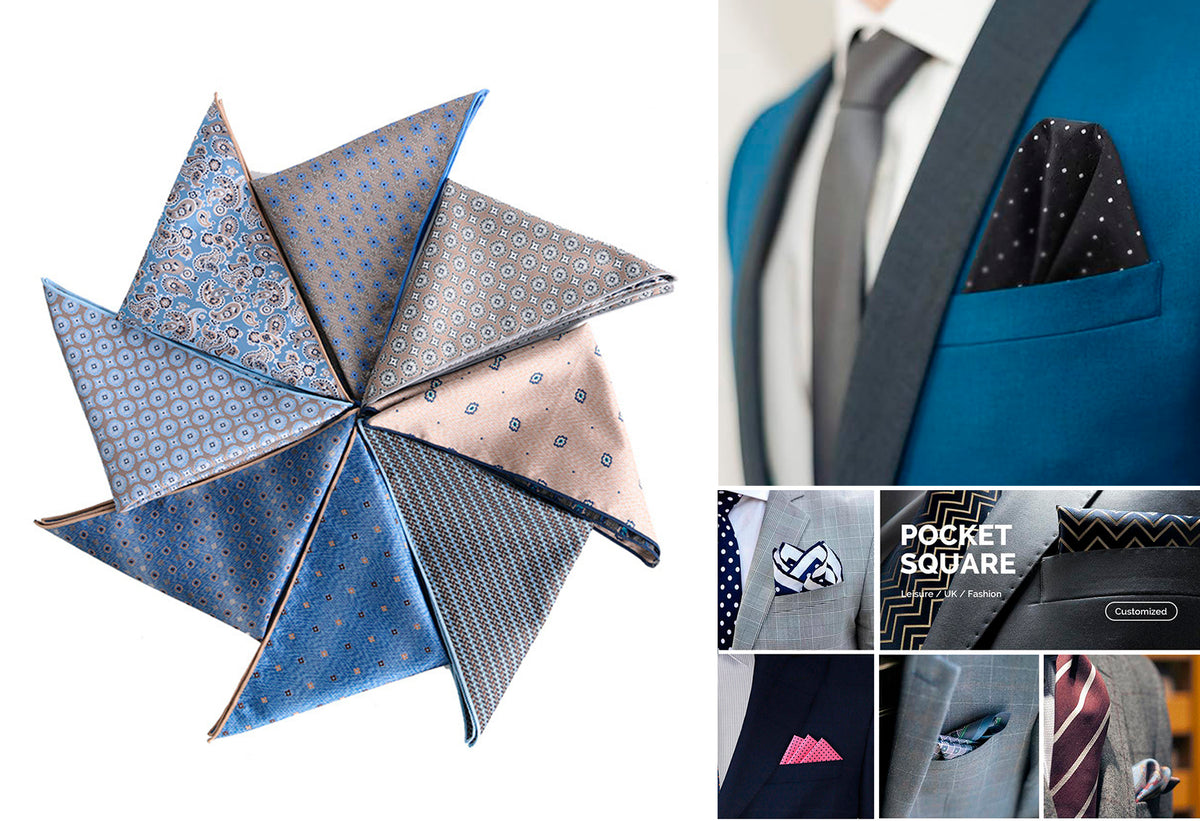 13x13" Pocket Squares for Men Mens Handkerchiefs for Wedding Business Banquet Suit Accessories