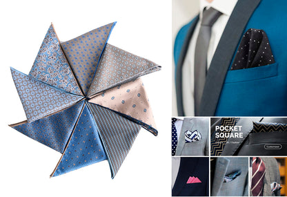 13x13" Pocket Squares for Men Mens Handkerchiefs for Wedding Business Banquet Suit Accessories