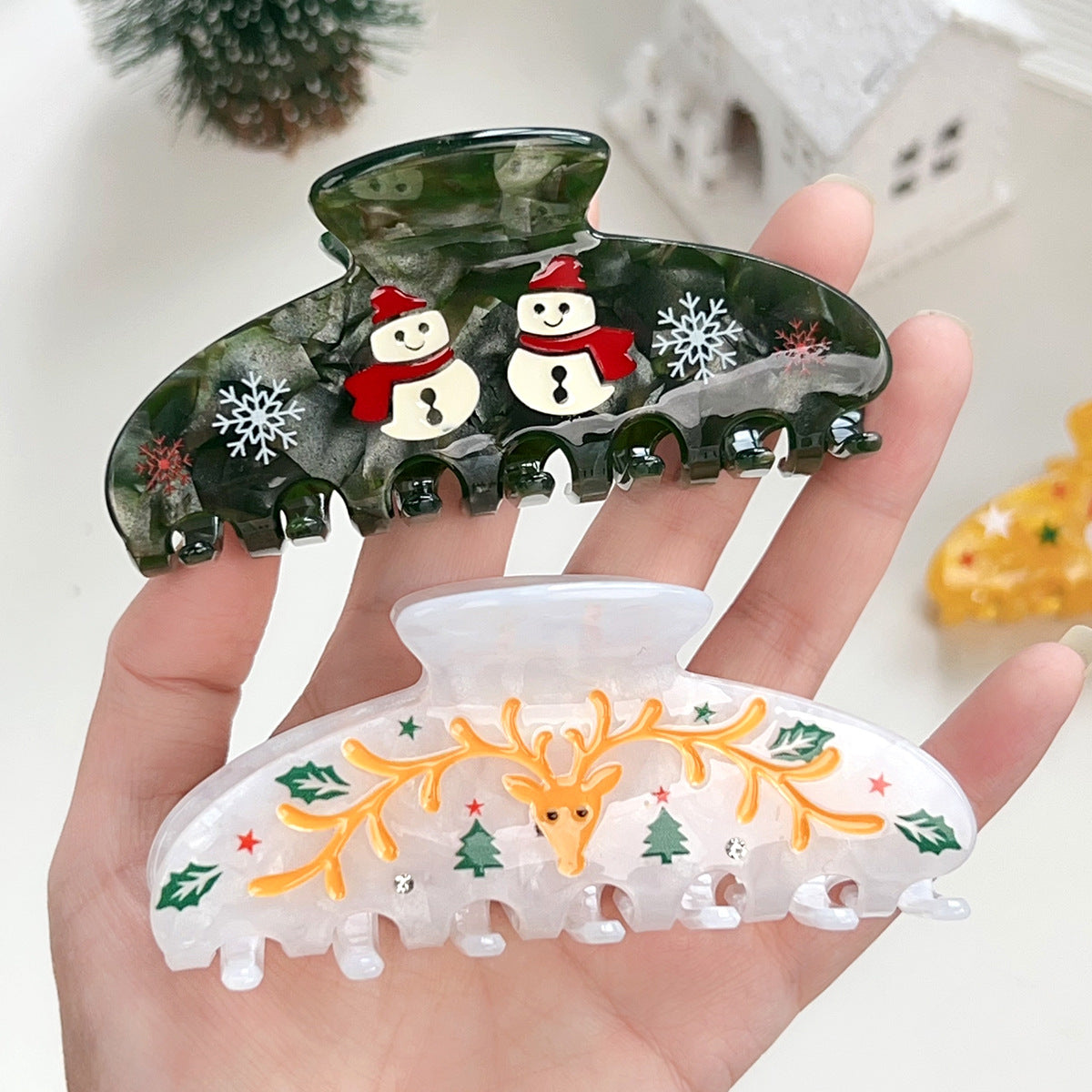 Christmas Hair Claw Clips Acrylic Large Hair Clips