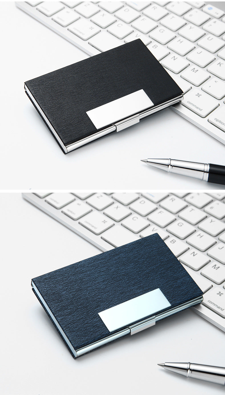 PU Leather W/Stainless Steel Business Card Cases