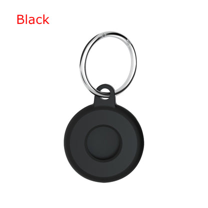 Circular Silicone Key Tag Tracker Cover Access Card Sleeve Anti-Lost Protector Holder W/ Key Ring