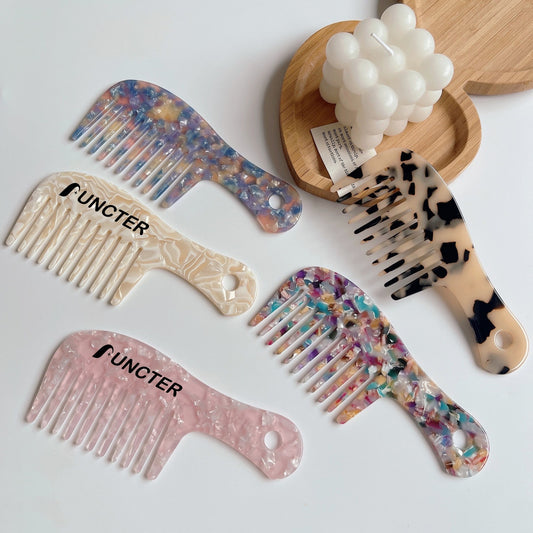 Portable Acetate Wide-Tooth Hair Comb Detangling Comb