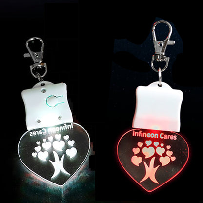 Custom Round Shape Acrylic Lighted LED Keychain