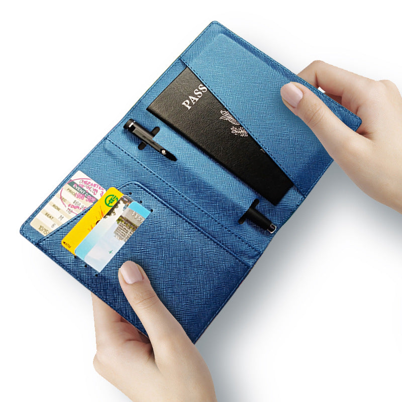 Saffiano Texture Passport Holder PU Leather Passport Wallet Travel Wallet