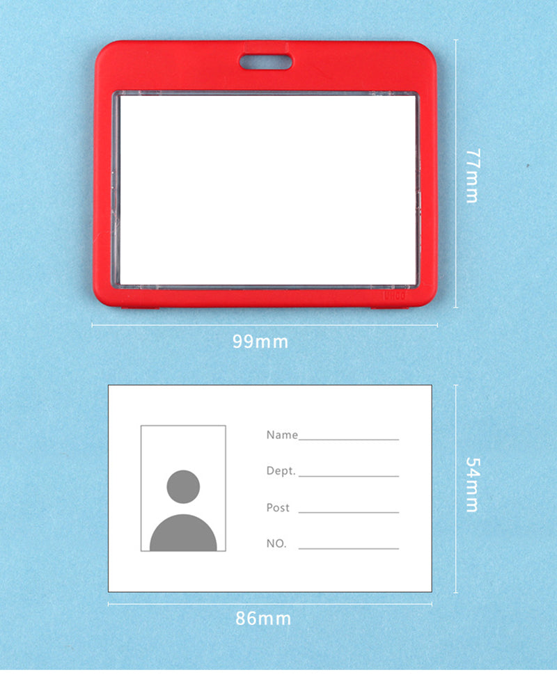 Plastic Horizontal Badge Holder With Retractable Lanyard