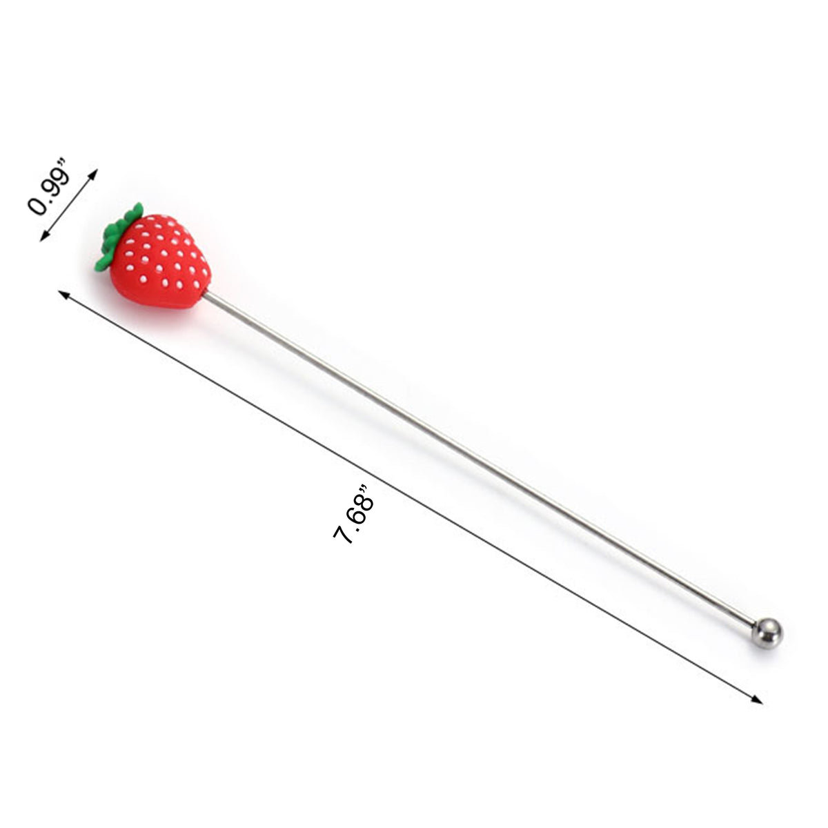 7.68 L Stainless Steel Strawberry Top Beverage Stirrers Coffee Stick