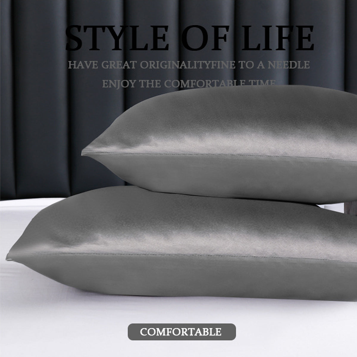 20 x 36" Premium Square Satin Silk Throw Pillowcase - Envelope Closure