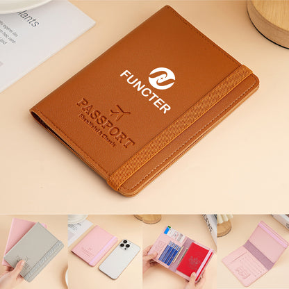Passport Case PU Leather Passport Holder Passport Cover for Business Trip Travel Wallet w/Strap