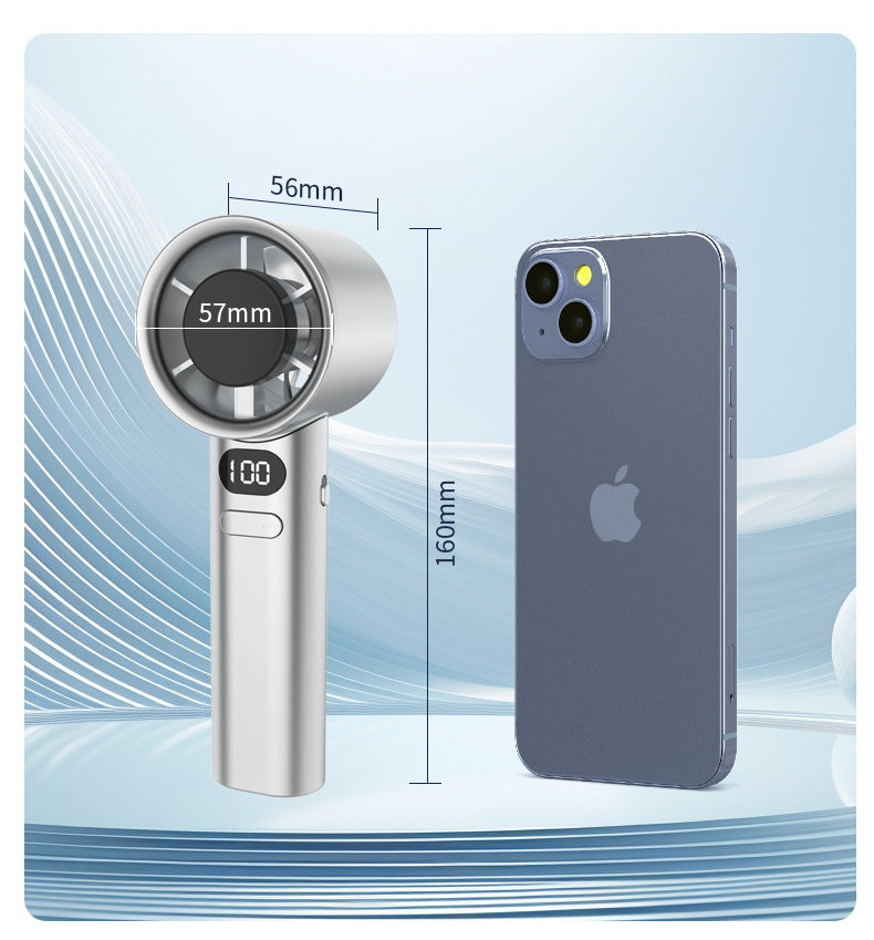 Mini Handheld Fan WIth Battery Display Rechargeable Personal Ultra Quiet Portable Fan