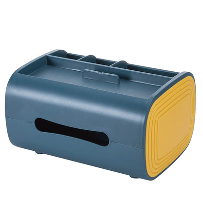 Tissue Box Holder, Multi-Functional Tissue Box Cover with Remote Control Holder